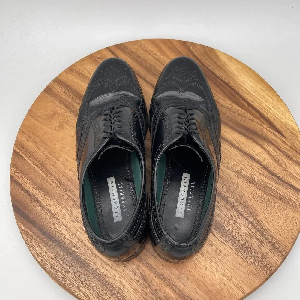 Florsheim Imperial Oxfords Mens Size 11.5 D Black Leather Wingtip Dress Shoes